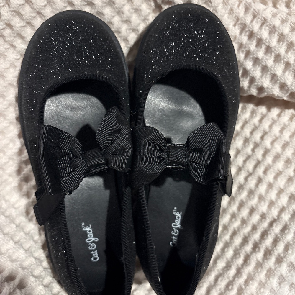 Sparkly black dress shoes for toddlers